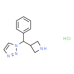 ChemSpider 2D Image | 1-[3-Azetidinyl(phenyl)methyl]-1H-1,2,3-triazole hydrochloride (1:1) | C12H15ClN4