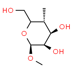 ChemSpider 2D Image | Methyl (5xi)-4-deoxy-4-methyl-beta-L-lyxo-hexopyranoside | C8H16O5
