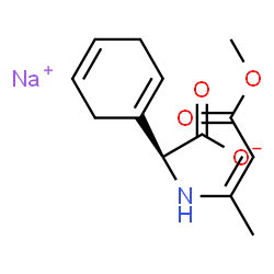 ChemSpider 2D Image | Sodium (2S)-1,4-cyclohexadien-1-yl{[(2Z)-4-methoxy-4-oxo-2-buten-2-yl]amino}acetate | C13H16NNaO4