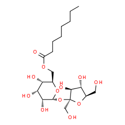 ChemSpider 2D Image | beta-D-Fructofuranosyl 6-O-octanoyl-alpha-D-allopyranoside | C20H36O12