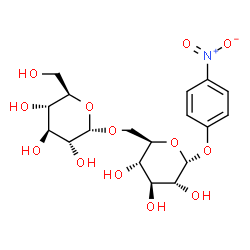 ChemSpider 2D Image | 4-Nitrophenyl 6-O-alpha-D-glucopyranosyl-alpha-D-glucopyranoside | C18H25NO13