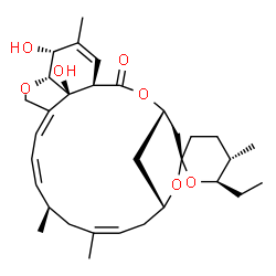 ChemSpider 2D Image | (1'R,2R,4'S,5S,6R,8'R,10'Z,13'R,14'Z,16'Z,20'R,21'R,24'S)-6-Ethyl-21',24'-dihydroxy-5,11',13',22'-tetramethyl-3,4,5,6-tetrahydro-2'H-spiro[pyran-2,6'-[3,7,19]trioxatetracyclo[15.6.1.1~4,8~.0~20,24~]pe
ntacosa[10,14,16,22]tetraen]-2'-one | C32H46O7