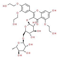 ChemSpider 2D Image | 3',4',5-tri-O-(?-hydroxyethyl)rutoside | C33H42O19