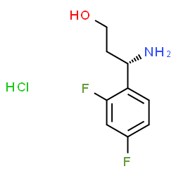 ChemSpider 2D Image | (3S)-3-Amino-3-(2,4-difluorophenyl)-1-propanol hydrochloride (1:1) | C9H12ClF2NO