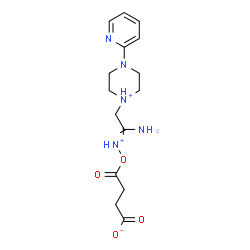 ChemSpider 2D Image | 4-[({1-Amino-2-[4-(2-pyridinyl)piperazin-1-ium-1-yl]ethylidene}ammonio)oxy]-4-oxobutanoate | C15H22N5O4