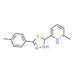 ChemSpider 2D Image | 2-Methyl-6-[5-(4-methylphenyl)-2,3-dihydro-1,3,4-thiadiazol-2-yl]pyridinium | C15H16N3S