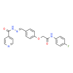 ChemSpider 2D Image | N-(4-Fluorophenyl)-2-{4-[(E)-(isonicotinoylhydrazono)methyl]phenoxy}acetamide | C21H17FN4O3