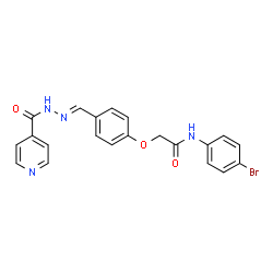 ChemSpider 2D Image | N-(4-Bromophenyl)-2-{4-[(E)-(isonicotinoylhydrazono)methyl]phenoxy}acetamide | C21H17BrN4O3