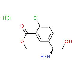 ChemSpider 2D Image | Methyl 5-[(1S)-1-amino-2-hydroxyethyl]-2-chlorobenzoate hydrochloride | C10H13Cl2NO3
