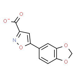 ChemSpider 2D Image | 5-(1,3-Benzodioxol-5-yl)-1,2-oxazole-3-carboxylate | C11H6NO5