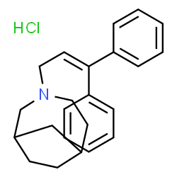 ChemSpider 2D Image | 3-(3,3-Diphenyl-2-propen-1-yl)-3-azabicyclo[4.2.1]nonane hydrochloride (1:1) | C23H28ClN