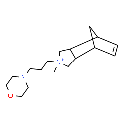 ChemSpider 2D Image | 4-Methyl-4-[3-(4-morpholinyl)propyl]-4-azoniatricyclo[5.2.1.0~2,6~]dec-8-ene | C17H29N2O