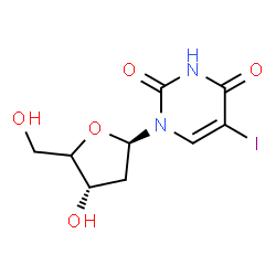 ChemSpider 2D Image | 1-[(4xi)-2-Deoxy-beta-D-glycero-pentofuranosyl]-5-iodo-2,4(1H,3H)-pyrimidinedione | C9H11IN2O5