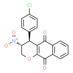 ChemSpider 2D Image | (3R,4S)-4-(4-Chlorophenyl)-3-nitro-3,4-dihydro-2H-benzo[g]chromene-5,10-dione | C19H12ClNO5
