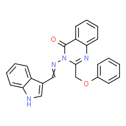 ChemSpider 2D Image | 3-[(1H-Indol-3-ylmethylene)amino]-2-(phenoxymethyl)-4(3H)-quinazolinone | C24H18N4O2
