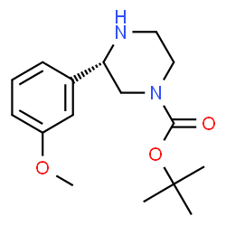 ChemSpider 2D Image | 2-Methyl-2-propanyl (3S)-3-(3-methoxyphenyl)-1-piperazinecarboxylate | C16H24N2O3