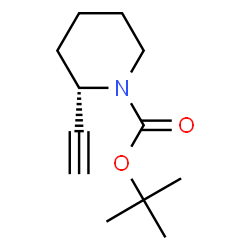 ChemSpider 2D Image | 2-Methyl-2-propanyl (2S)-2-ethynyl-1-piperidinecarboxylate | C12H19NO2