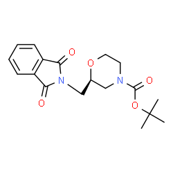 ChemSpider 2D Image | (R)-tert-Butyl 2-((1,3-dioxoisoindolin-2-yl)methyl)morpholine-4-carboxylate | C18H22N2O5
