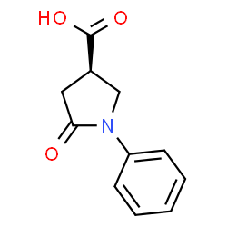ChemSpider 2D Image | (3R)-5-Oxo-1-phenyl-3-pyrrolidinecarboxylic acid | C11H11NO3