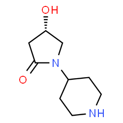 ChemSpider 2D Image | (4S)-4-Hydroxy-1-(4-piperidinyl)-2-pyrrolidinone | C9H16N2O2
