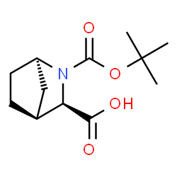 ChemSpider 2D Image | (1R,3R,4S)-2-{[(2-Methyl-2-propanyl)oxy]carbonyl}-2-azabicyclo[2.2.1]heptane-3-carboxylic acid | C12H19NO4