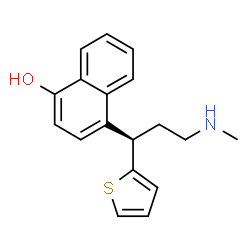ChemSpider 2D Image | 4-[(1R)-3-(Methylamino)-1-(2-thienyl)propyl]-1-naphthol | C18H19NOS
