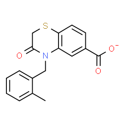 ChemSpider 2D Image | 4-(2-Methylbenzyl)-3-oxo-3,4-dihydro-2H-1,4-benzothiazine-6-carboxylate | C17H14NO3S