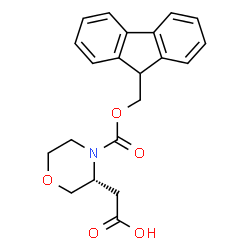 ChemSpider 2D Image | {(3R)-4-[(9H-Fluoren-9-ylmethoxy)carbonyl]-3-morpholinyl}acetic acid | C21H21NO5