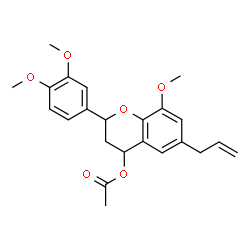ChemSpider 2D Image | 6-Allyl-4-acetoxy-3',4',8-trimethoxyflavan | C23H26O6