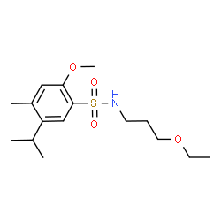 ChemSpider 2D Image | N-(3-Ethoxypropyl)-5-isopropyl-2-methoxy-4-methylbenzenesulfonamide | C16H27NO4S