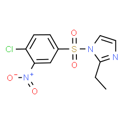 ChemSpider 2D Image | 1-[(4-Chloro-3-nitrophenyl)sulfonyl]-2-ethyl-1H-imidazole | C11H10ClN3O4S