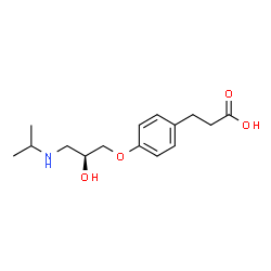 ChemSpider 2D Image | 3-{4-[(2S)-2-Hydroxy-3-(isopropylamino)propoxy]phenyl}propanoic acid | C15H23NO4