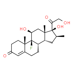 ChemSpider 2D Image | (9beta,11beta,14beta,16beta,17alpha)-9-Fluoro-11,17,21-trihydroxy-16-methylpregn-4-ene-3,20-dione | C22H31FO5