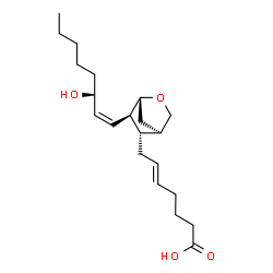 ChemSpider 2D Image | (5E)-7-{(1R,4R,5S,6R)-6-[(1Z,3S)-3-Hydroxy-1-octen-1-yl]-2-oxabicyclo[2.2.1]hept-5-yl}-5-heptenoic acid | C21H34O4