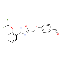 ChemSpider 2D Image | 4-({3-[2-(Difluoromethoxy)phenyl]-1,2,4-oxadiazol-5-yl}methoxy)benzaldehyde | C17H12F2N2O4