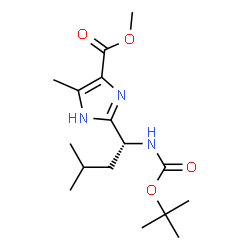 ChemSpider 2D Image | Methyl 4-methyl-2-[(1R)-3-methyl-1-({[(2-methyl-2-propanyl)oxy]carbonyl}amino)butyl]-1H-imidazole-5-carboxylate | C16H27N3O4