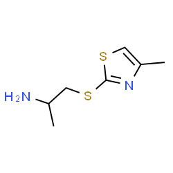 ChemSpider 2D Image | 1-[(4-Methyl-1,3-thiazol-2-yl)sulfanyl]-2-propanamine | C7H12N2S2