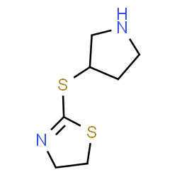 ChemSpider 2D Image | 2-(3-Pyrrolidinylsulfanyl)-4,5-dihydro-1,3-thiazole | C7H12N2S2