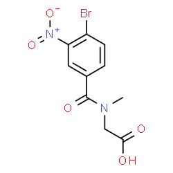 ChemSpider 2D Image | N-(4-Bromo-3-nitrobenzoyl)-N-methylglycine | C10H9BrN2O5
