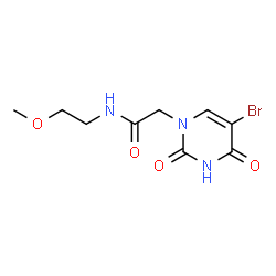 ChemSpider 2D Image | 2-(5-Bromo-2,4-dioxo-3,4-dihydro-1(2H)-pyrimidinyl)-N-(2-methoxyethyl)acetamide | C9H12BrN3O4