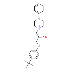 ChemSpider 2D Image | 1-{2-Hydroxy-3-[4-(2-methyl-2-propanyl)phenoxy]propyl}-4-phenylpiperazin-1-ium | C23H33N2O2