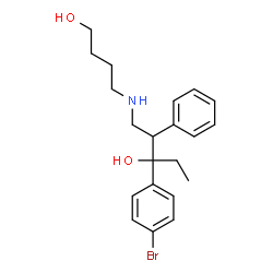ChemSpider 2D Image | 3-(4-Bromophenyl)-1-[(4-hydroxybutyl)amino]-2-phenyl-3-pentanol | C21H28BrNO2