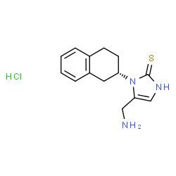 ChemSpider 2D Image | 5-(Aminomethyl)-1-[(2S)-1,2,3,4-tetrahydro-2-naphthalenyl]-1,3-dihydro-2H-imidazole-2-thione hydrochloride (1:1) | C14H18ClN3S