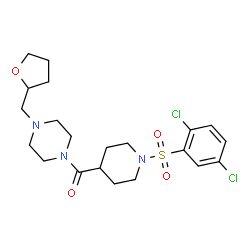ChemSpider 2D Image | {1-[(2,5-Dichlorophenyl)sulfonyl]-4-piperidinyl}[4-(tetrahydro-2-furanylmethyl)-1-piperazinyl]methanone | C21H29Cl2N3O4S
