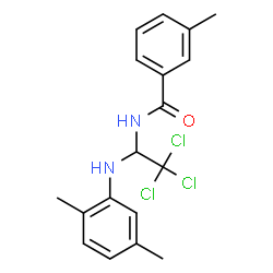 ChemSpider 2D Image | 3-Methyl-N-{2,2,2-trichloro-1-[(2,5-dimethylphenyl)amino]ethyl}benzamide | C18H19Cl3N2O