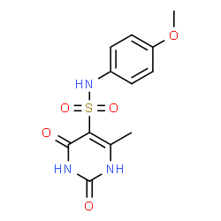 ChemSpider 2D Image | 5-pyrimidinesulfonamide, 2,4-dihydroxy-N-(4-methoxyphenyl)-6-methyl- | C12H13N3O5S