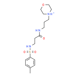 ChemSpider 2D Image | N~3~-[(4-Methylphenyl)sulfonyl]-N-[3-(morpholin-4-ium-4-yl)propyl]-beta-alaninamide | C17H28N3O4S