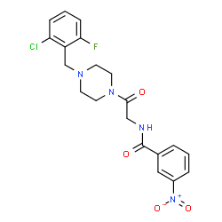 ChemSpider 2D Image | N-{2-[4-(2-Chloro-6-fluorobenzyl)-1-piperazinyl]-2-oxoethyl}-3-nitrobenzamide | C20H20ClFN4O4