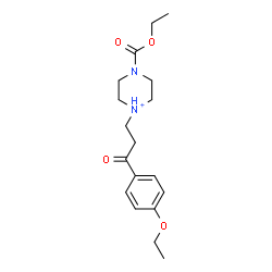 ChemSpider 2D Image | 4-(Ethoxycarbonyl)-1-[3-(4-ethoxyphenyl)-3-oxopropyl]piperazin-1-ium | C18H27N2O4