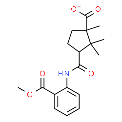 ChemSpider 2D Image | 3-{[2-(Methoxycarbonyl)phenyl]carbamoyl}-1,2,2-trimethylcyclopentanecarboxylate | C18H22NO5